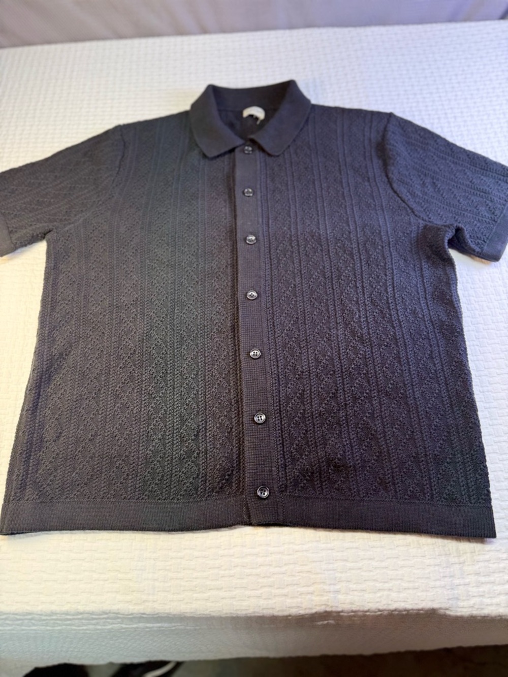 J. Crew Black Knit Short-Sleeve Polo Men’s XXL